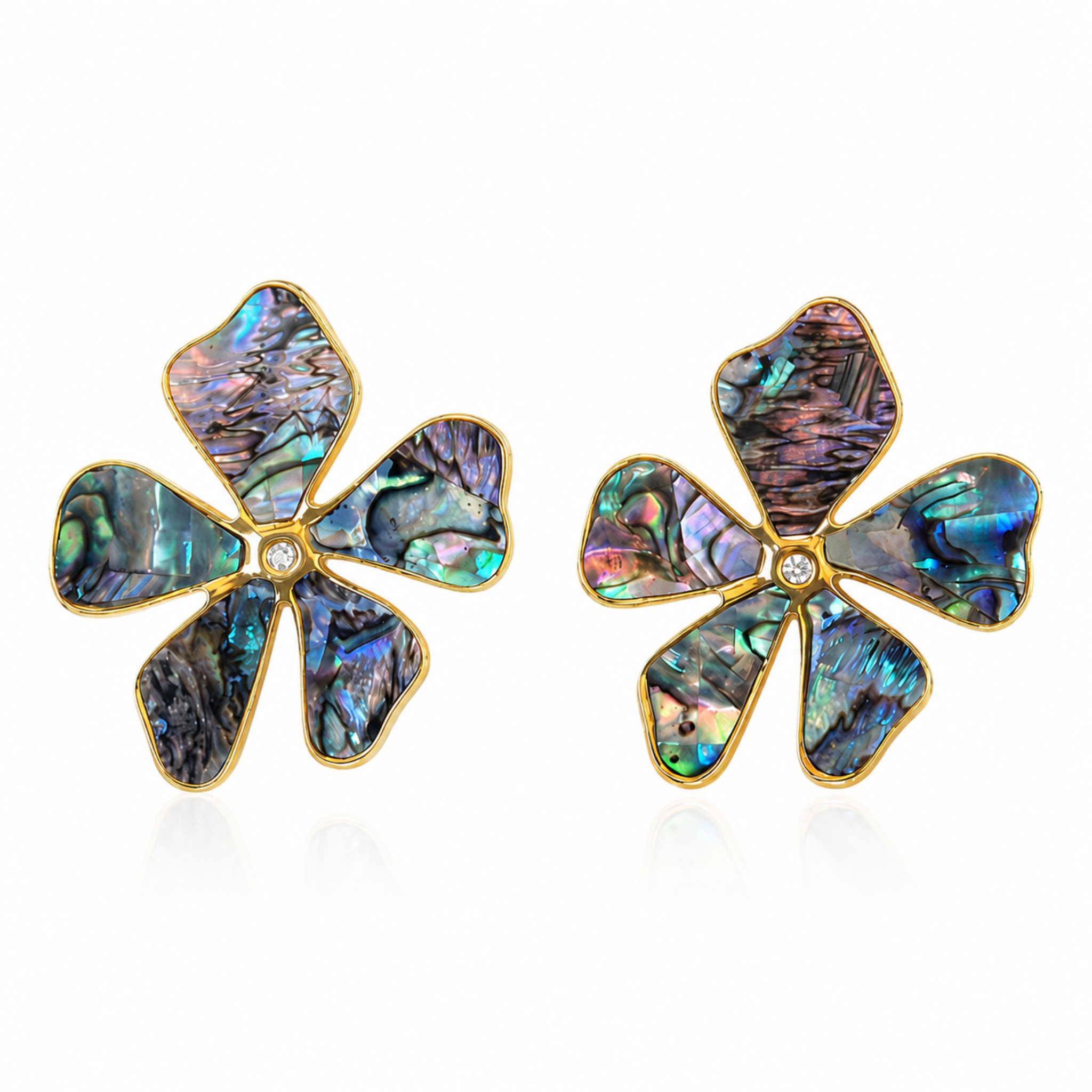 18K Gold Plated Flower Earrings 