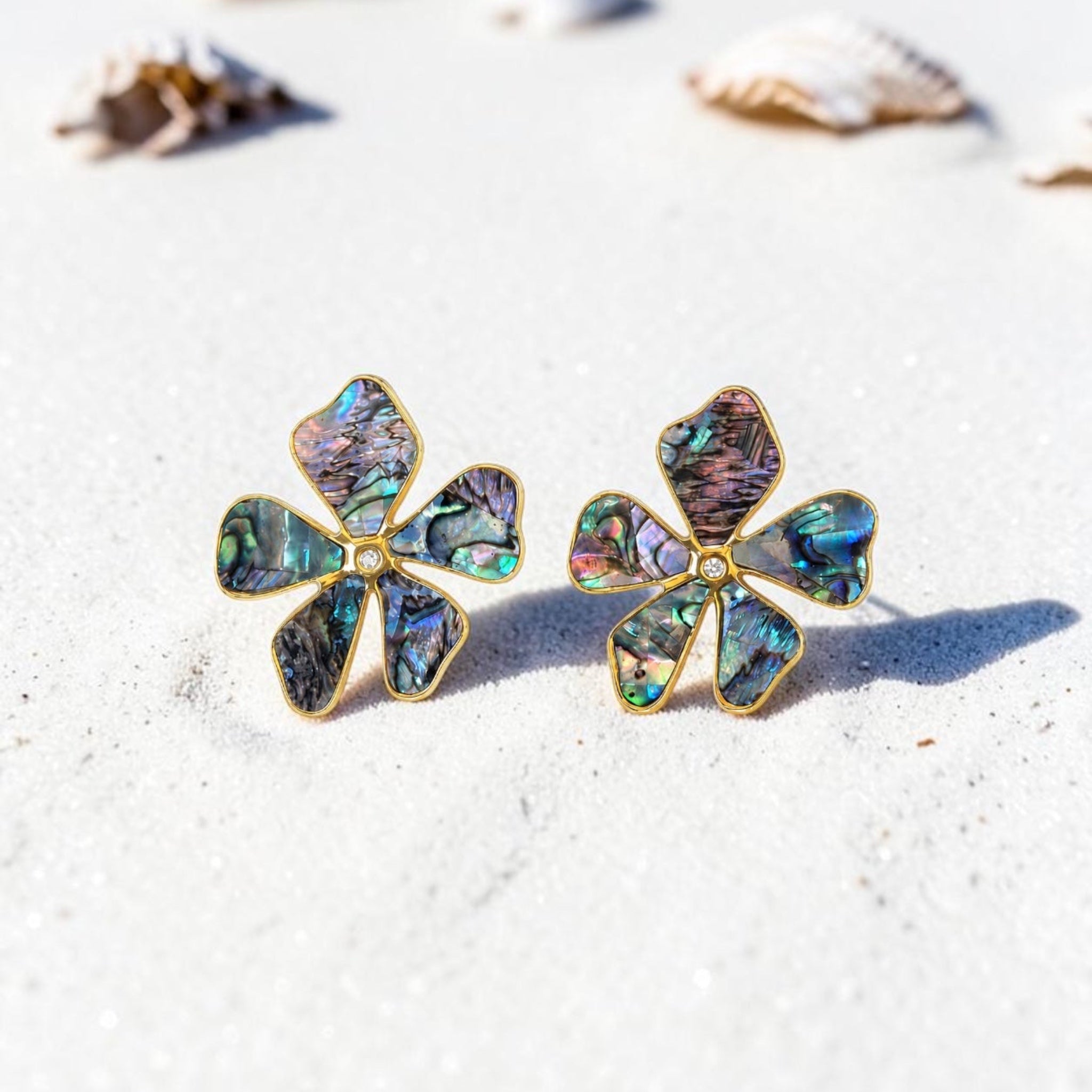 18K Gold Plated Flower Earrings