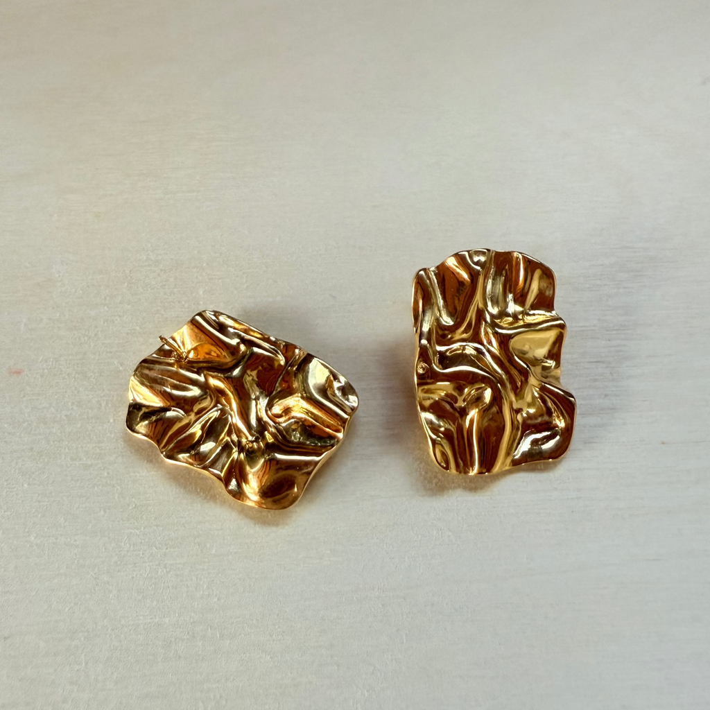 18k Vintage Hammered Earrings