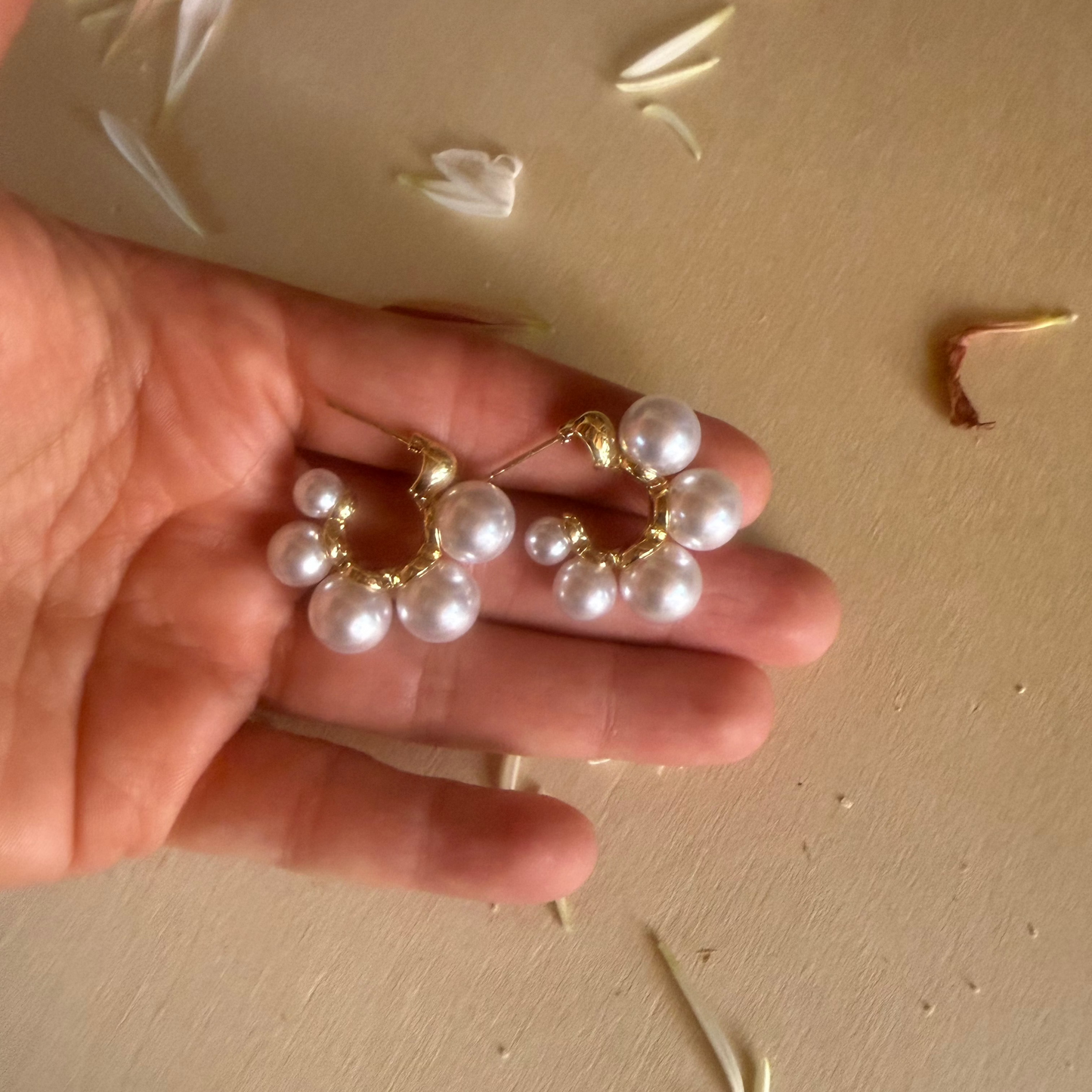 18k Bloom Luxe Pearls  Earrings