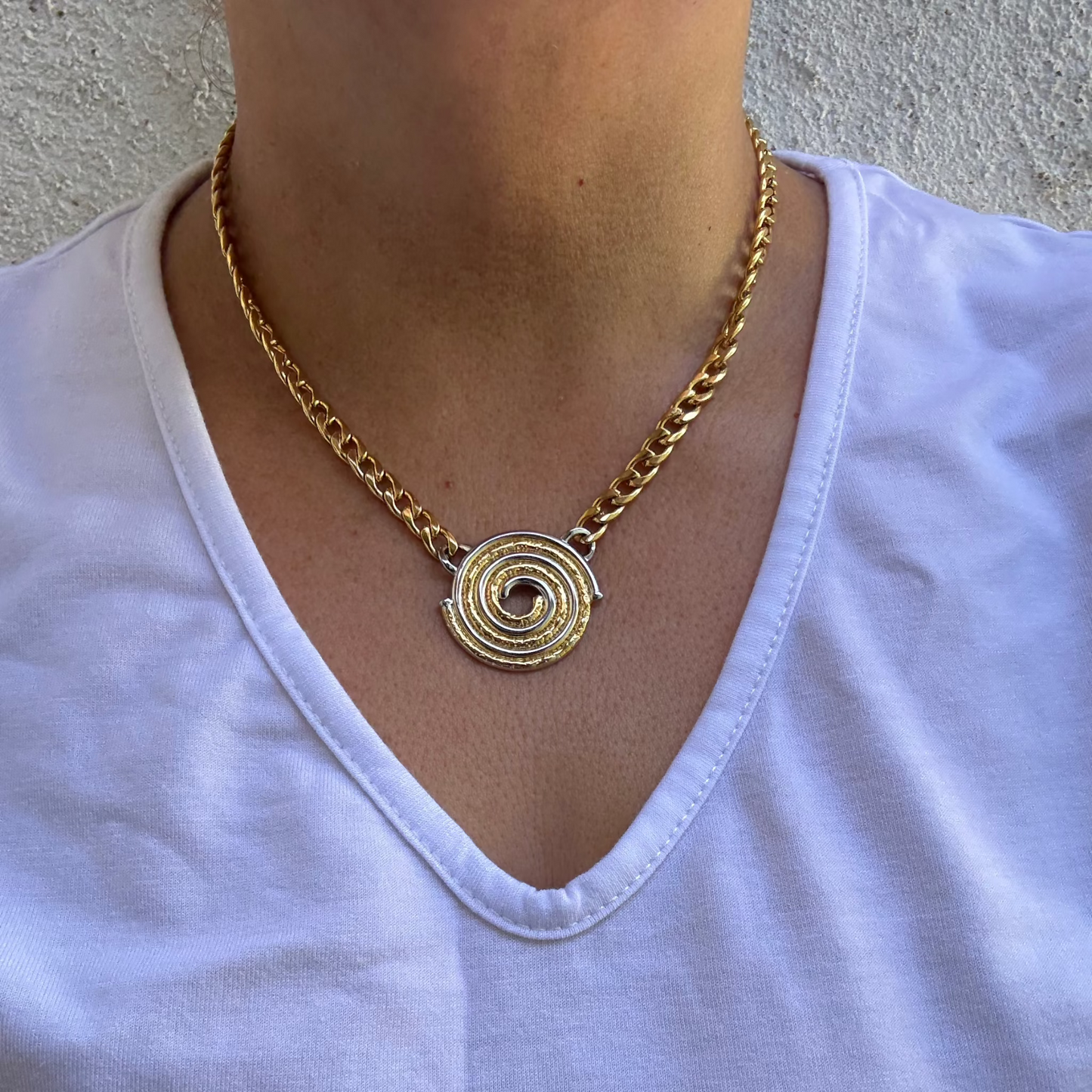 Eterna Coil Necklace 18k Gold Plated Mix-Metal