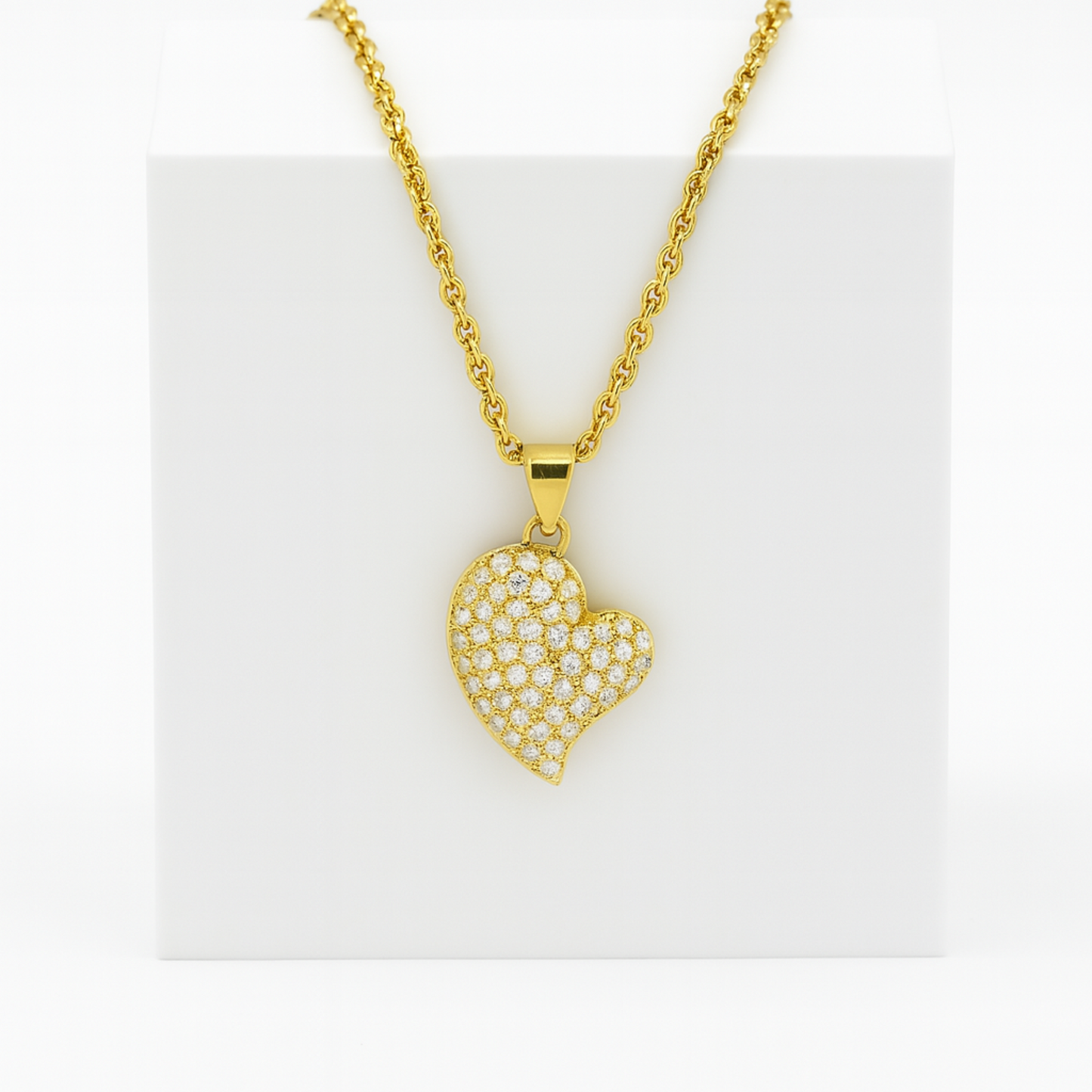 Chunky Heart Pendant Necklace