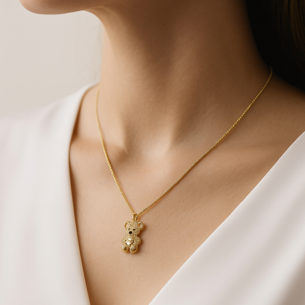 Pearly Teddy Necklace