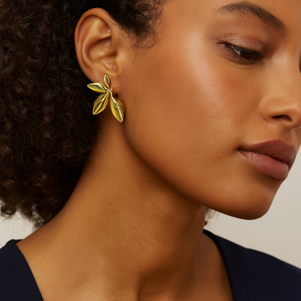 Golden Petal Studs 18k Gold Plated Stainless Steel