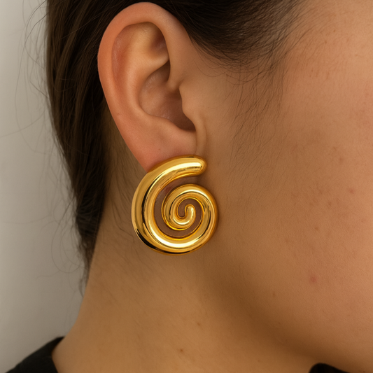 Spiral Hoop Earrings Stainless Steel