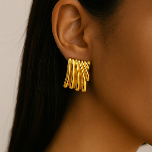 18k Gilded Rectangle Era Earrings