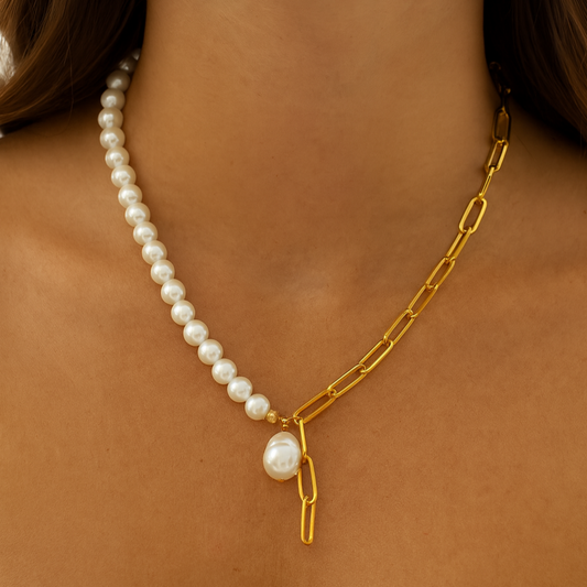 18k Golden Harmony Baroque Necklace