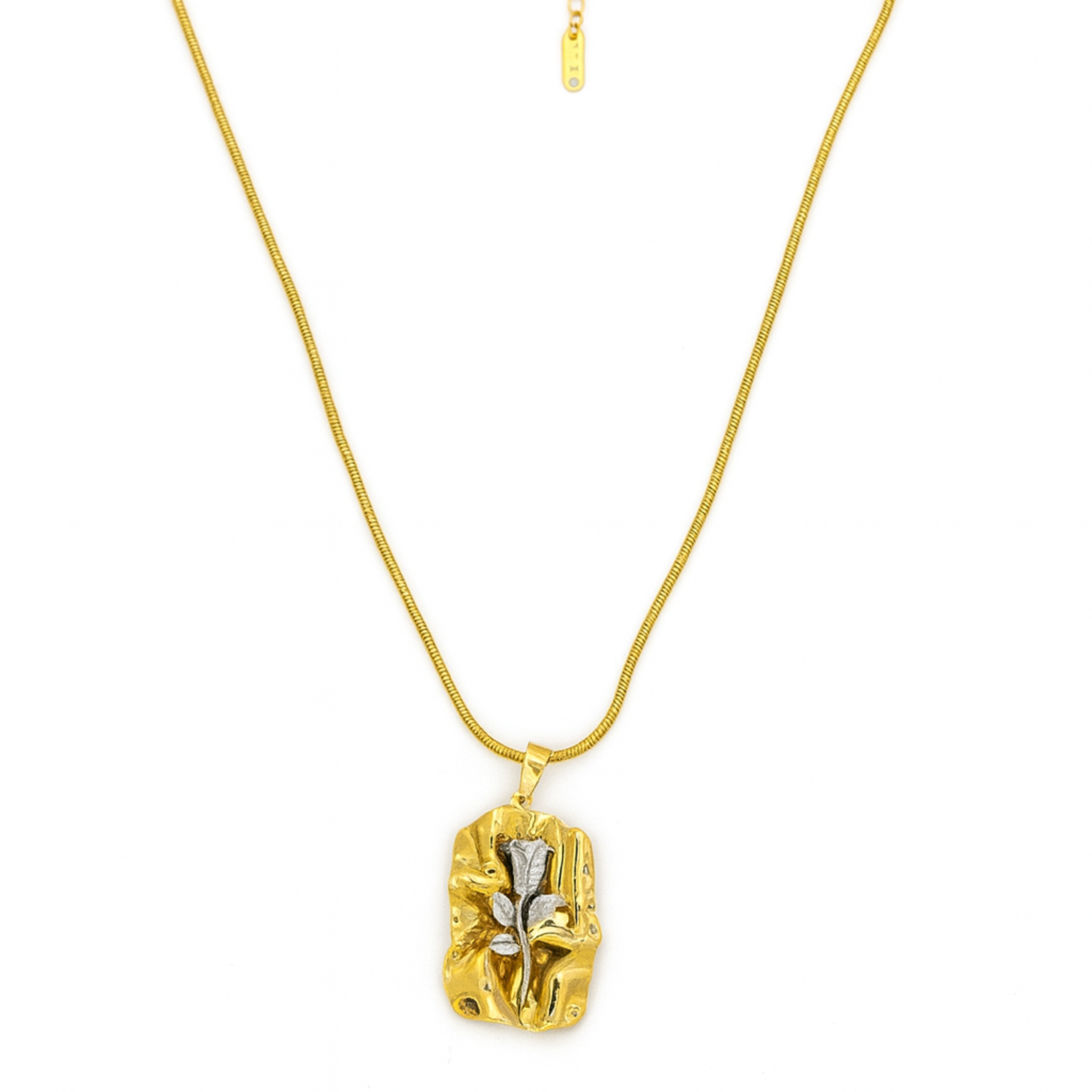 Golden Rose Medallion Necklace