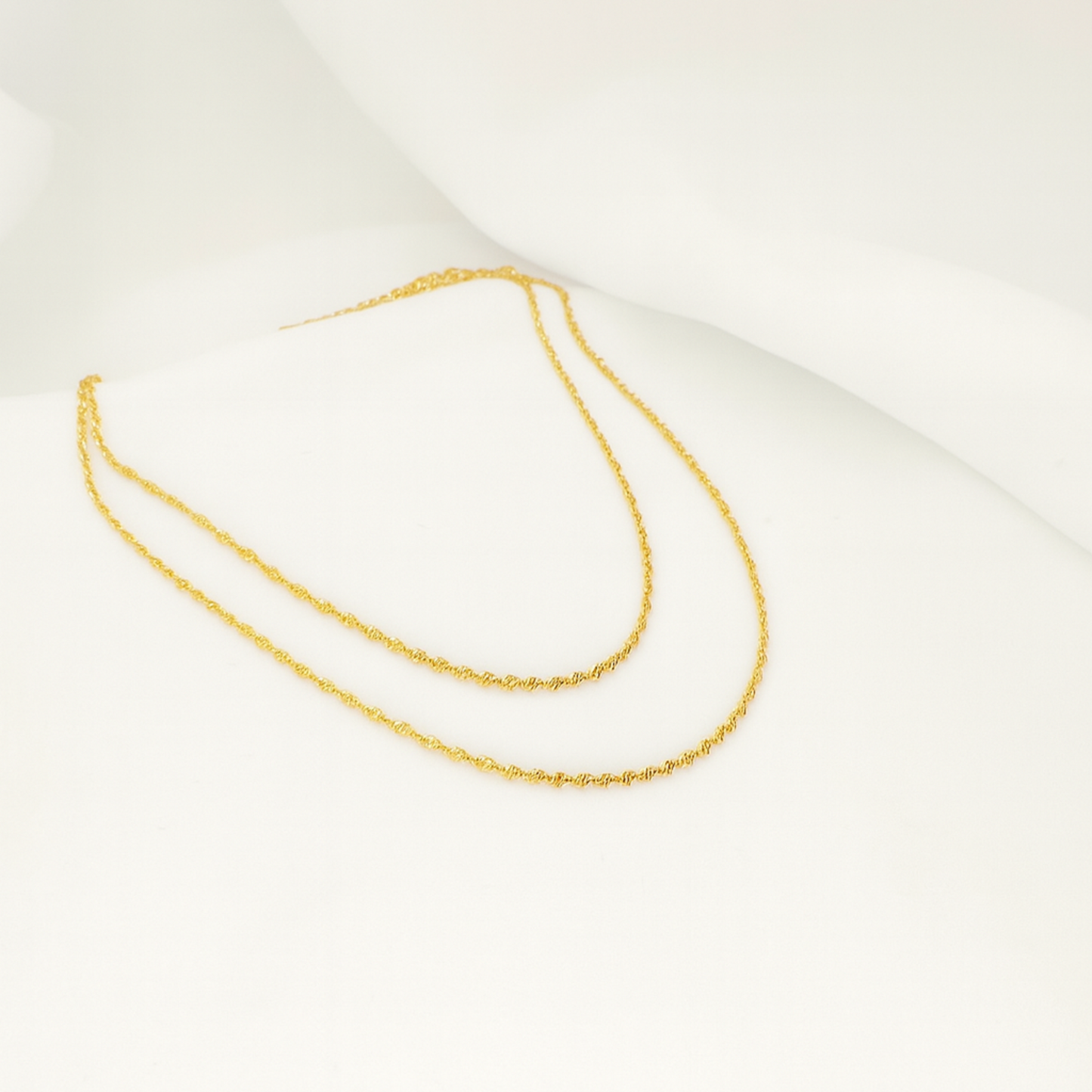 18k Gold Plated Adeline  Twist Chain Necklace