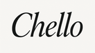 Black 'Chello' logo on a white background