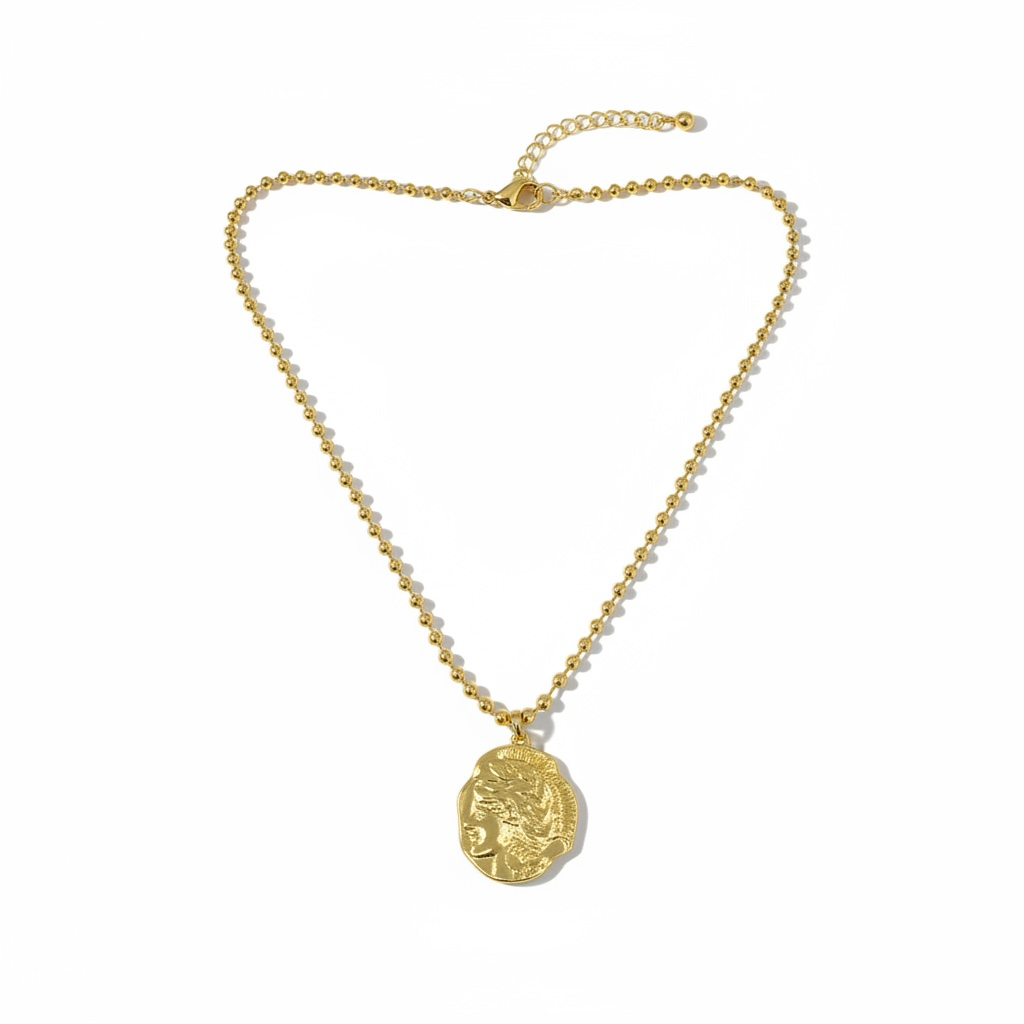 18K Gold Plated Livia Coin Necklace for Women
