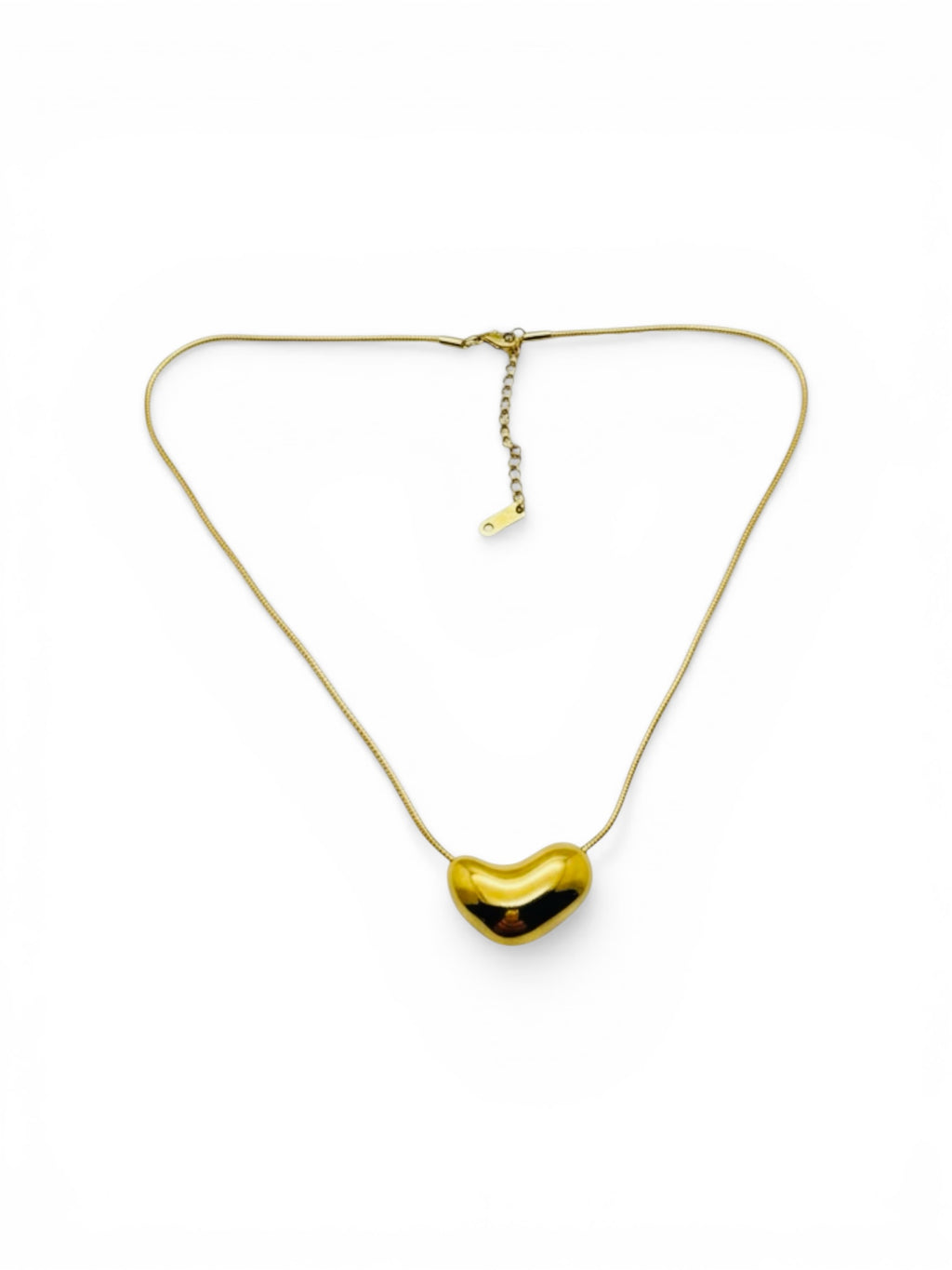 Stainless Steel 18k Gold Plated Molten Heart Necklace
