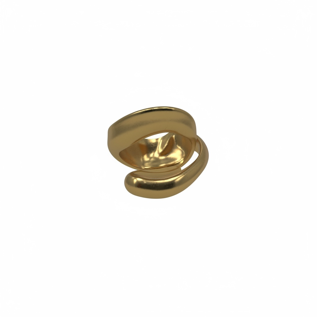 18k Gold Plated Golden Smooth Wrap Ring with a unique design 
