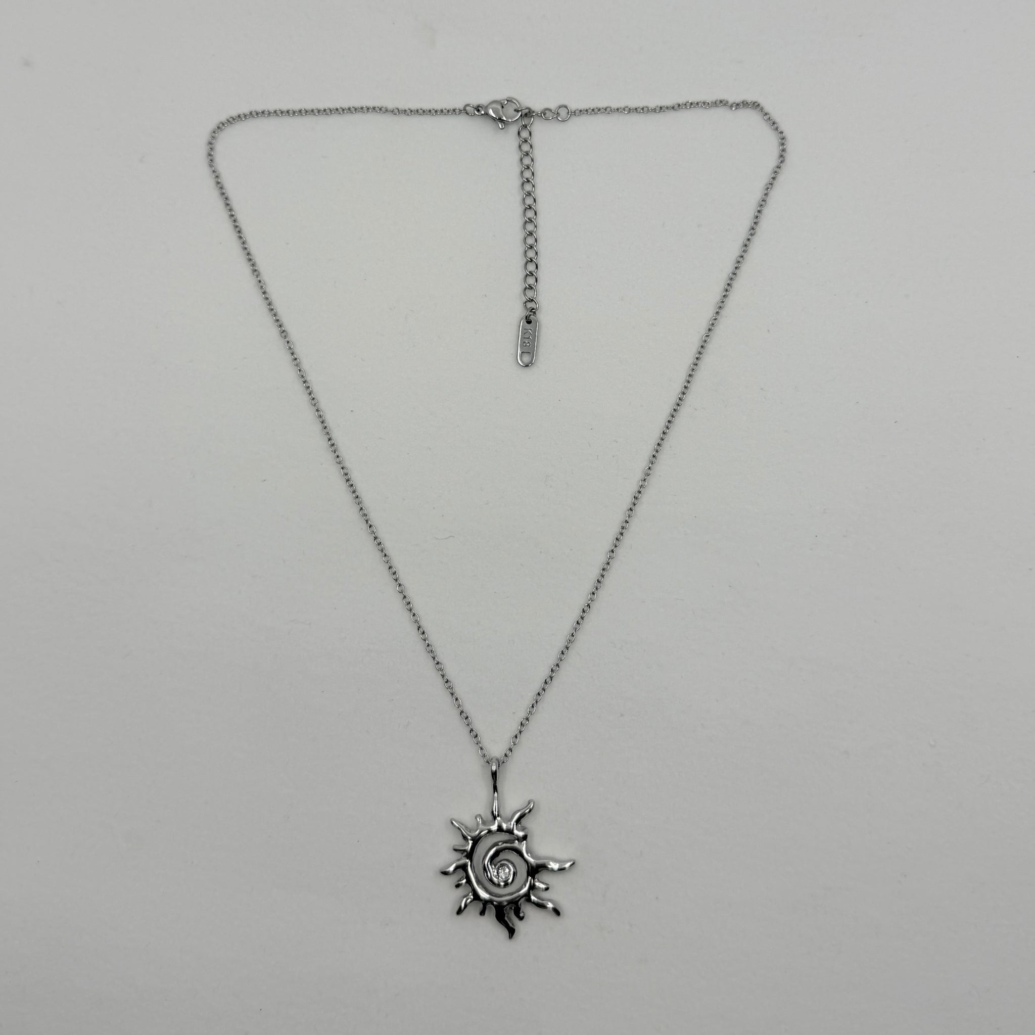 Silver Necklace with Sun Pendant