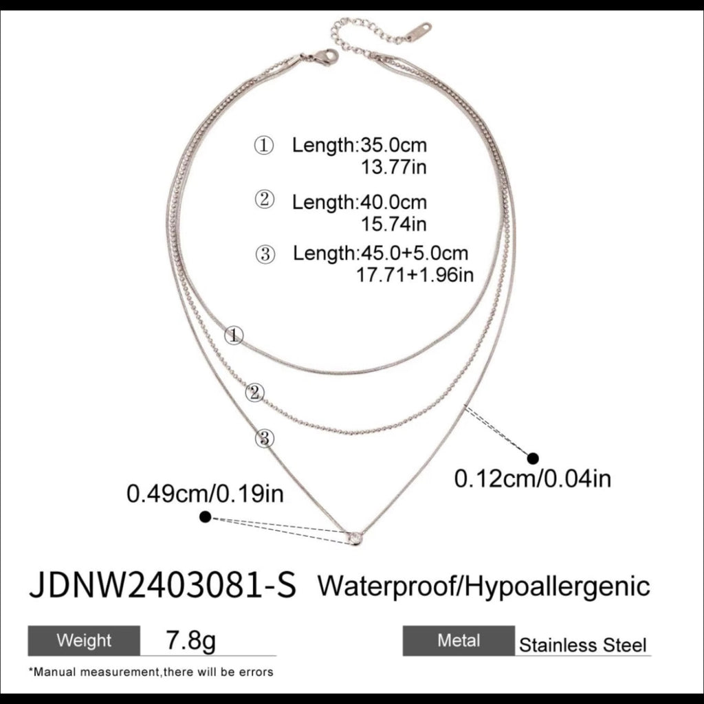 Stainless steel waterproof layer necklace