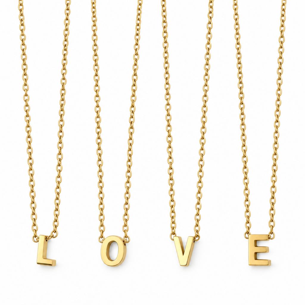 18K Gold-Plated Stainless Steel Fashion  Initial Necklace