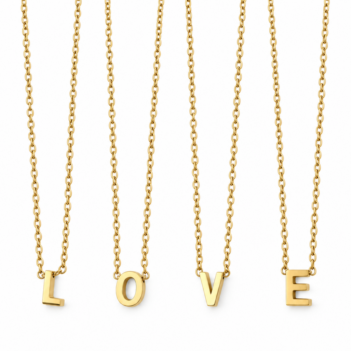 18K Gold-Plated Stainless Steel Fashion  Initial Necklace