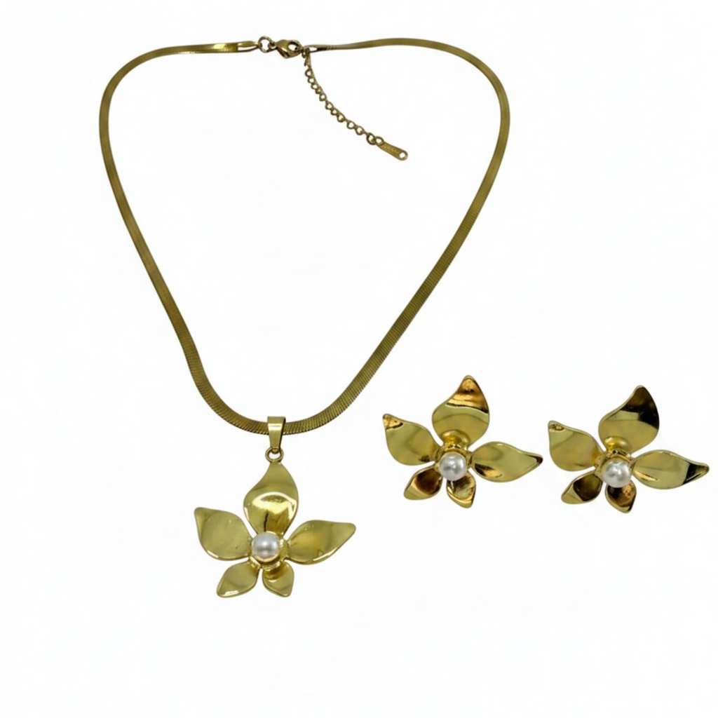 Flower Necklace & Earring set