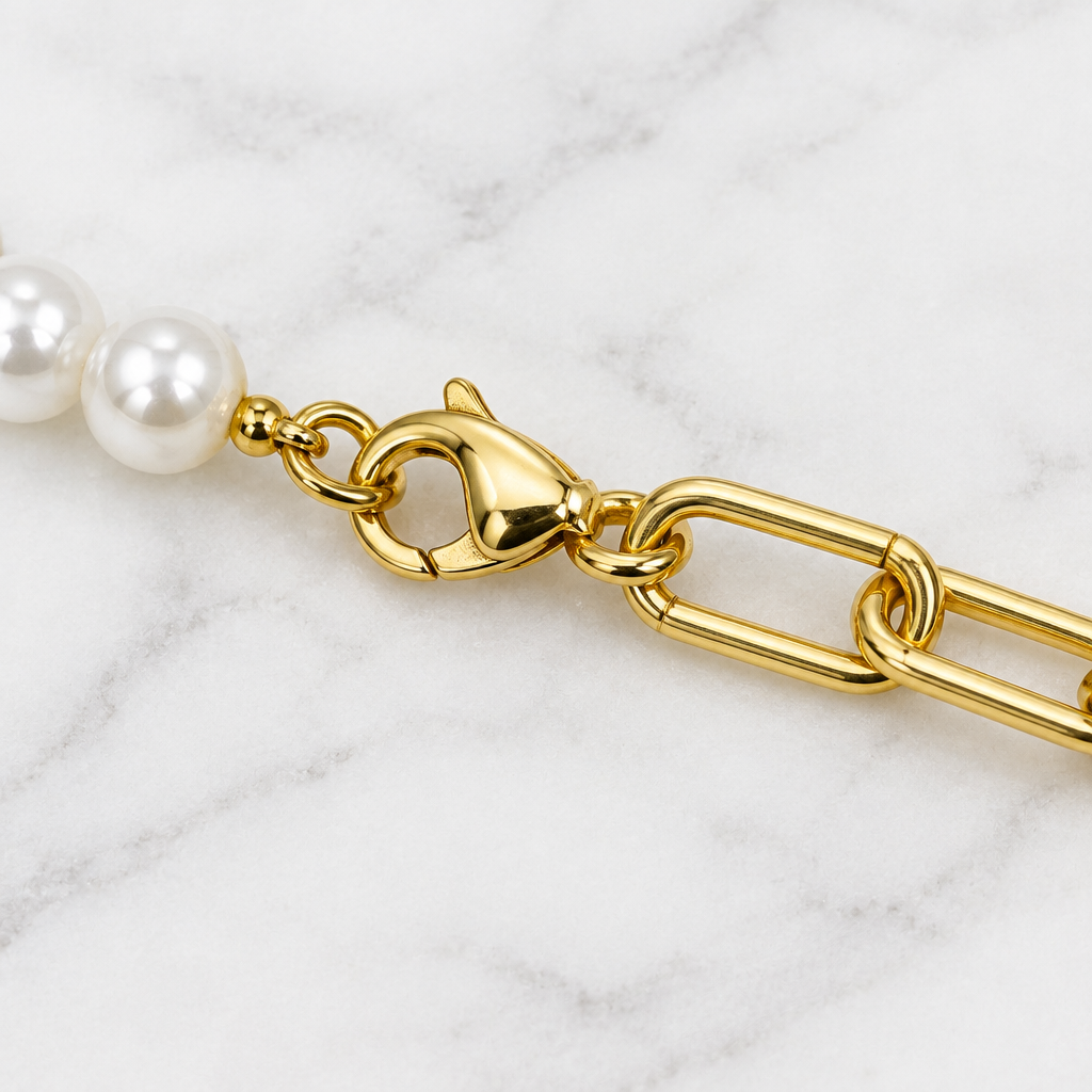 Gold clasp detail close-up